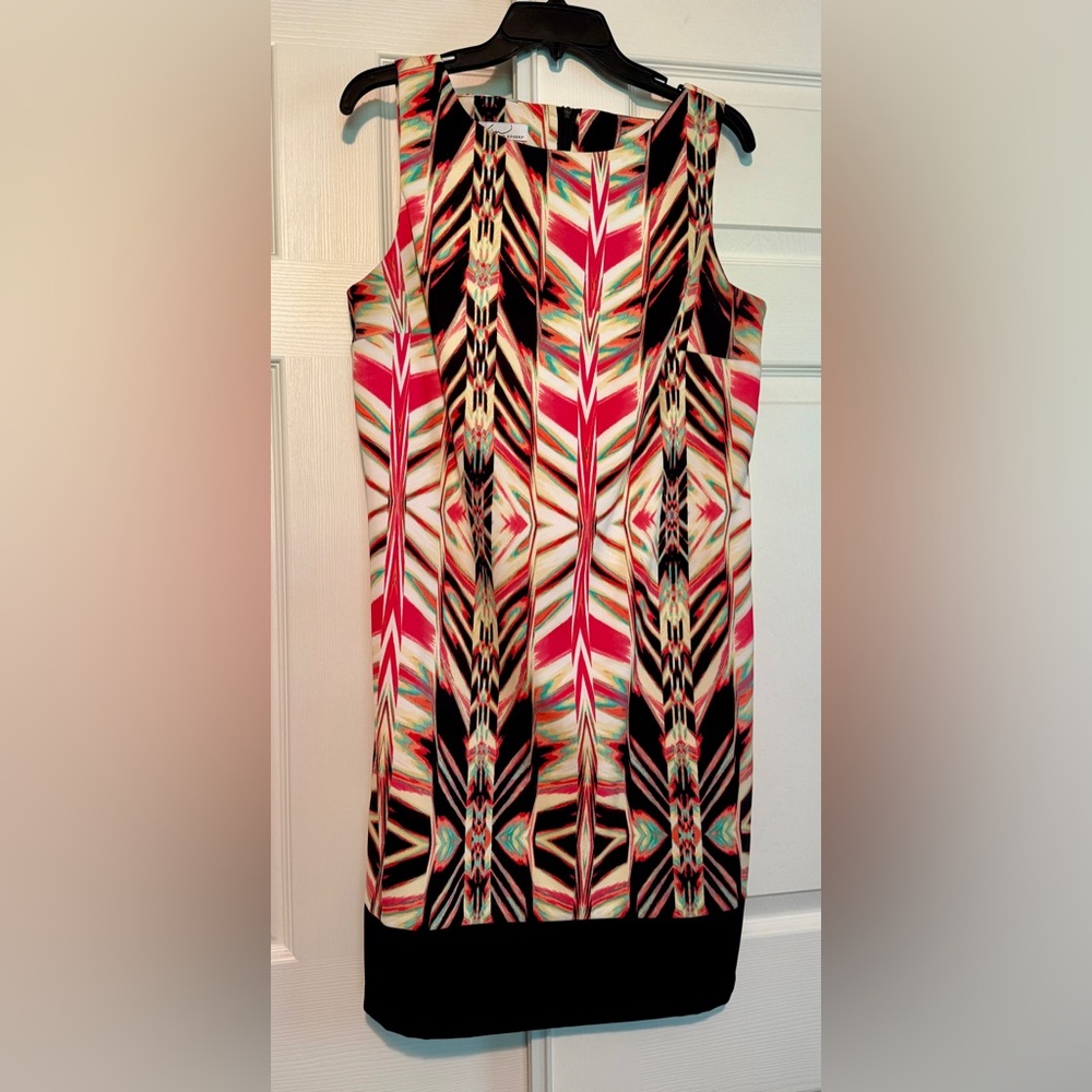 Kim Rogers Women Size 14 Sleeveless Multicolored Midi Dress Round Neck  See Disc